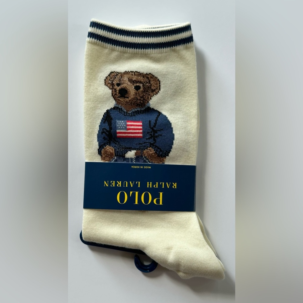 POLO BEAR CREW SOCKS BY POLO RALPH LAUREN - WOMEN’S 9 - 11 BNWT